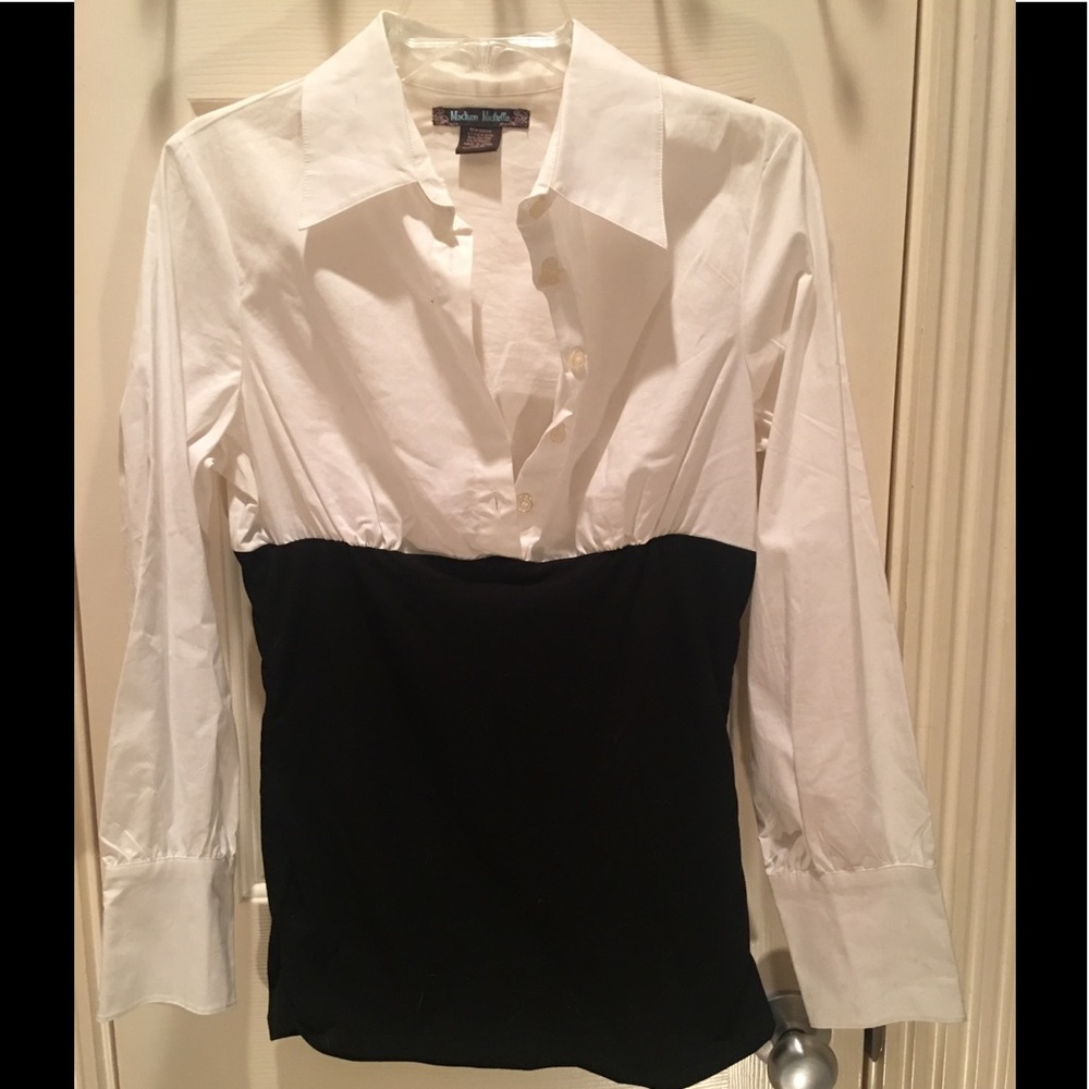 NWOT blouse with black waist